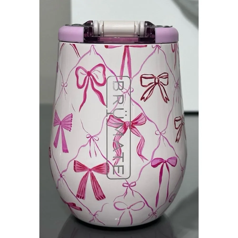SET OF‎ 2- BRUMATE UNCORK'D 14oz WINE TUMBLERS, BOWS